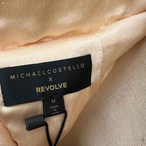 Michael Costello x Revolve Valerie Dress Mini Long Sleeve Sequin Ivory Medium - Picture 13 of 15